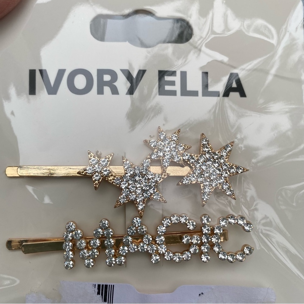 Ivory Ella Rhinestone Hair Pins - Picture 2 of 6